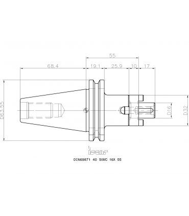 DIN69871 40 SEMC 16X 55