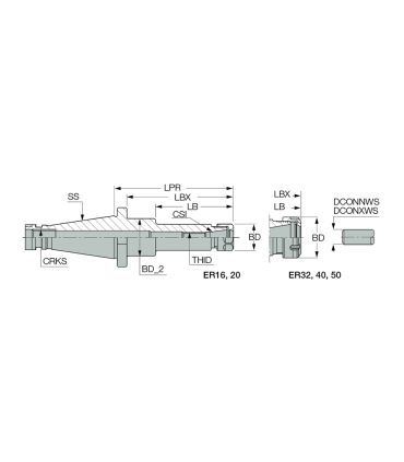 DIN2080 50 ER50X 63