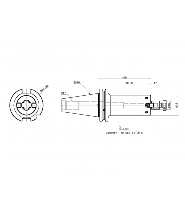 DIN69871 40 SEM16X100 C