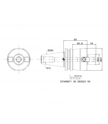DIN69871 30 SEM22X 50
