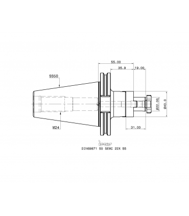 DIN69871 50 SEMC 22X 55