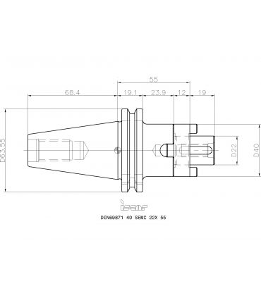 DIN69871 40 SEMC 22X 55