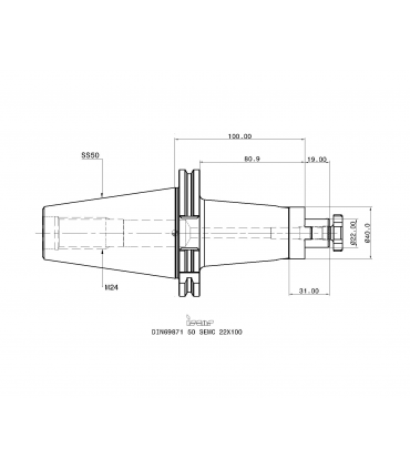 DIN69871 50 SEMC 22X100
