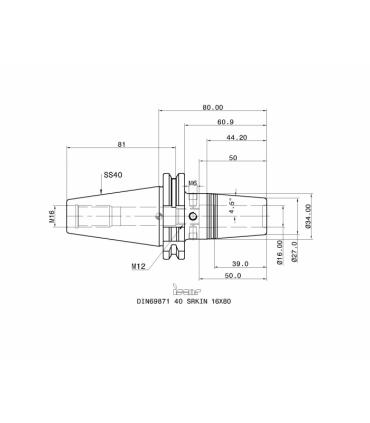 DIN69871 40 SRKIN 16X80