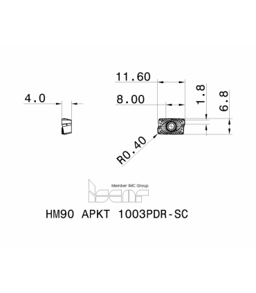 HM90 APKT 100304PDR-SC IC830