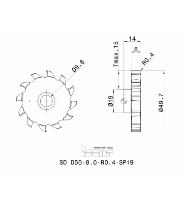 SD D50-8.0-R0.4-SP19 IC908