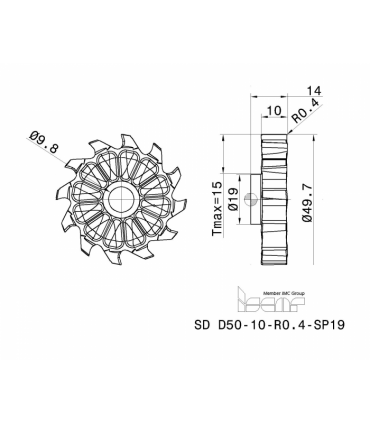 SD D50-10-R0.4-SP19 IC908
