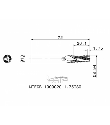 MTECB 1009C20 1.75ISO IC908