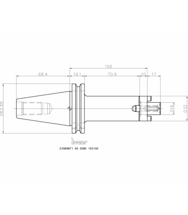 DIN69871 40 SEMC 16X100