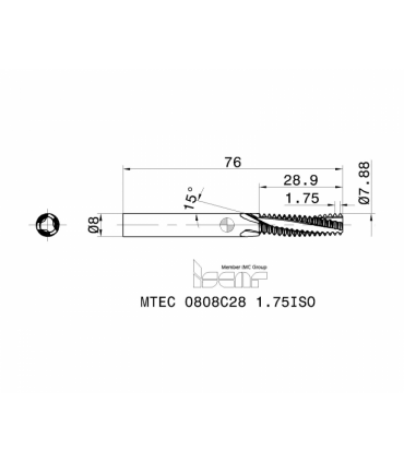 MTEC 0808C28 1.75ISO IC908