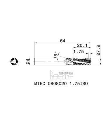 MTEC 0808C20 1.75ISO IC908