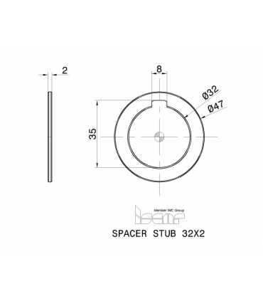 SPACER STUB 32X2