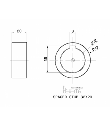 SPACER STUB 32X20