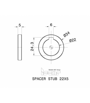 SPACER STUB 22X5