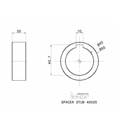 SPACER STUB 40X20
