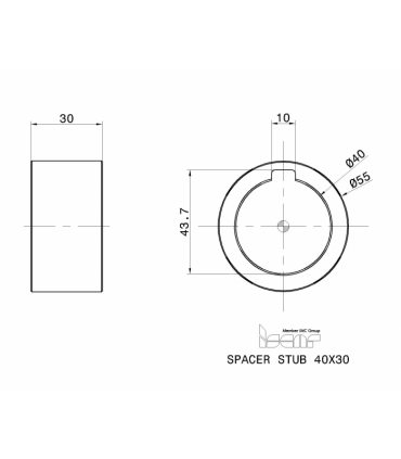 SPACER STUB 40X30