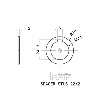 SPACER STUB 22X2