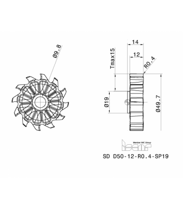 SD D50-12-R0.4-SP19 IC908