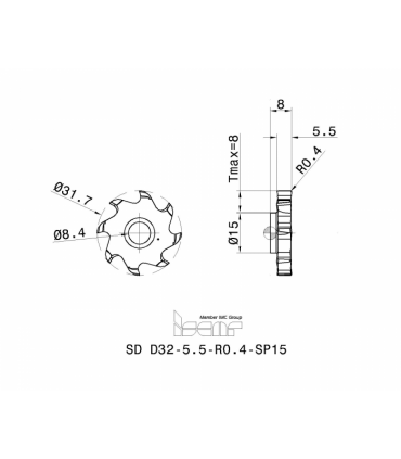 SD D32-5.5-R0.4-SP15 IC908