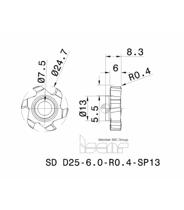 SD D25-6.0-R0.4-SP13 IC908