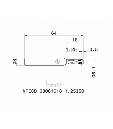 MTECD 08061D18 1.25ISO IC908