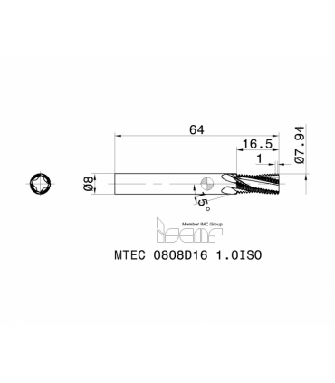 MTEC 0808D16 1.0ISO IC908