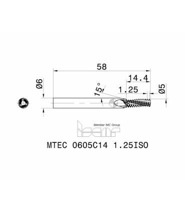 MTEC 0605C14 1.25ISO IC908