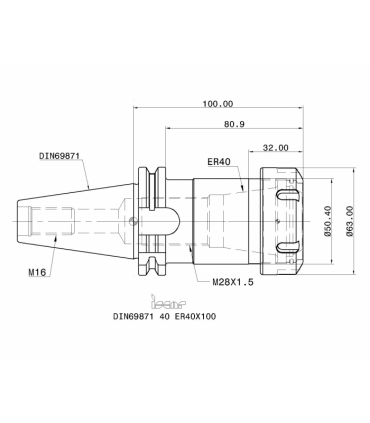 DIN69871 40 ER40X100