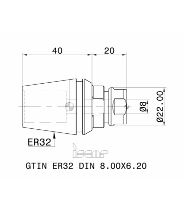 GTIN ER32 DIN 8.00X6.20