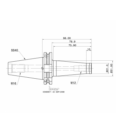 DIN69871 40 ODP12X98