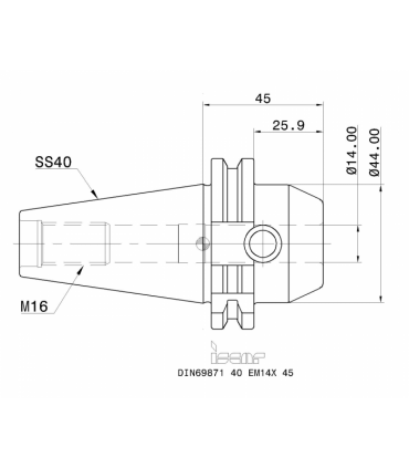 DIN69871 40 EM14X 45