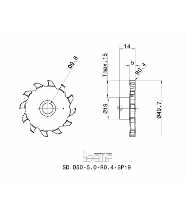 SD D50-5.0-R0.4-SP19 IC908