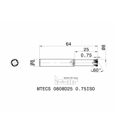 MTECS 0808D25 0.75ISO IC908