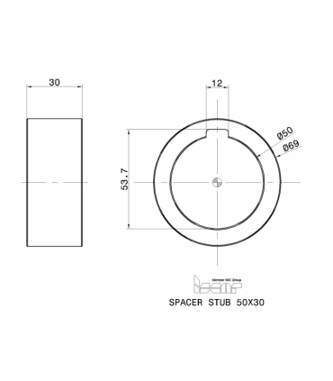 SPACER STUB 50X30