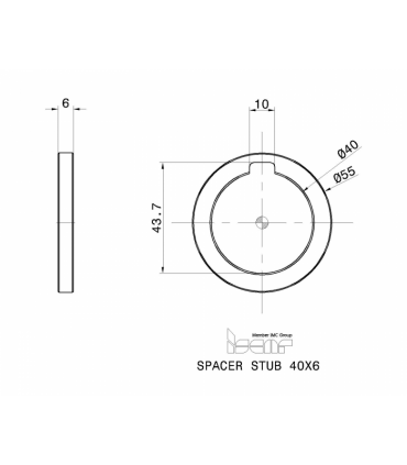 SPACER STUB 40X6