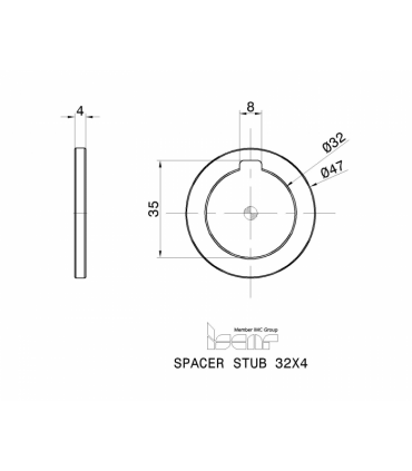 SPACER STUB 32X4