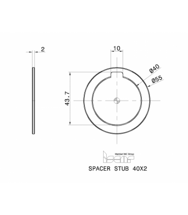 SPACER STUB 40X2