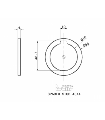 SPACER STUB 40X4