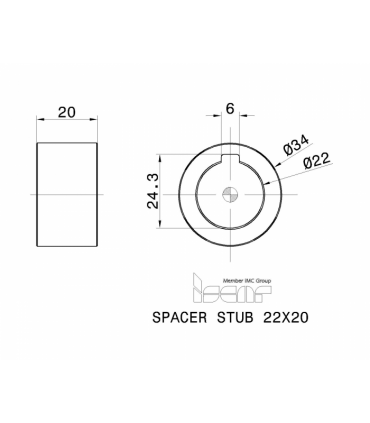 SPACER STUB 22X20